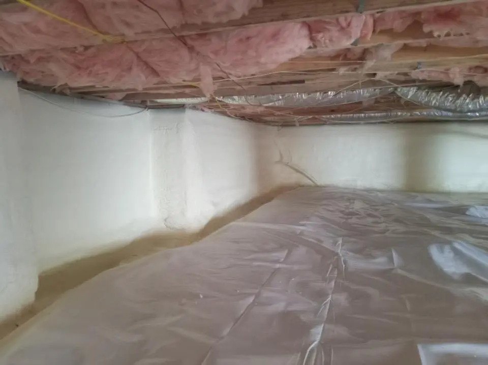 Crawl space encapsulation with closed-cell spray foam for Attic Insulation in Chesterland